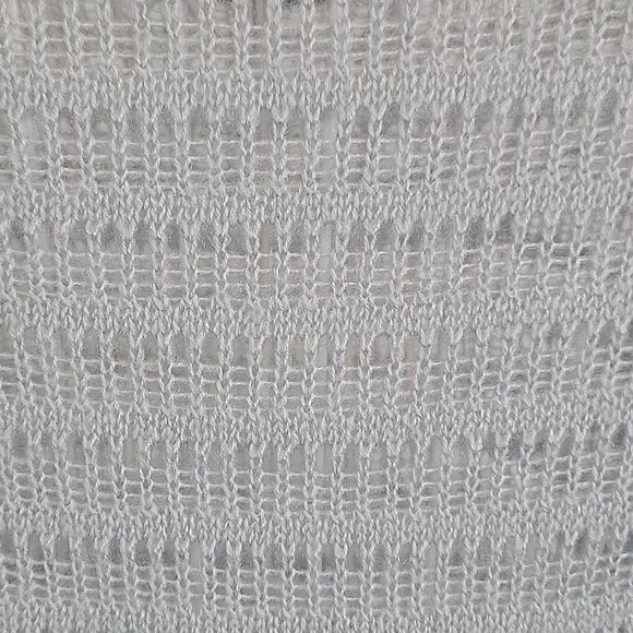 Frenchi Crocheted Knit Pullover Sweater Light Blue Grey Womens Size S - Picture 6 of 10